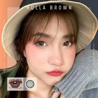 ⚡Montralens⚡Holla Brown💥มนตราเลนส์💥บิ๊กอายตาโต💥คอนแทคเลนส์กรองแสง💥แถมฟรีตลับทุกคู่