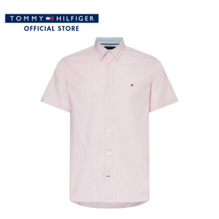 Tommy Hilfiger เสื้อเชิ้ตแขนสั้นผู้ชาย รุ่น MW0MW29202 0KP - สีชมพู