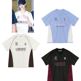 🇰🇷VIVASTUDIO FOOTBALL JERSEY TEE -3 Color [IVORY] [BLACK] [SKY BLUE]  -พรีออเดอร์ - Preorderoppa