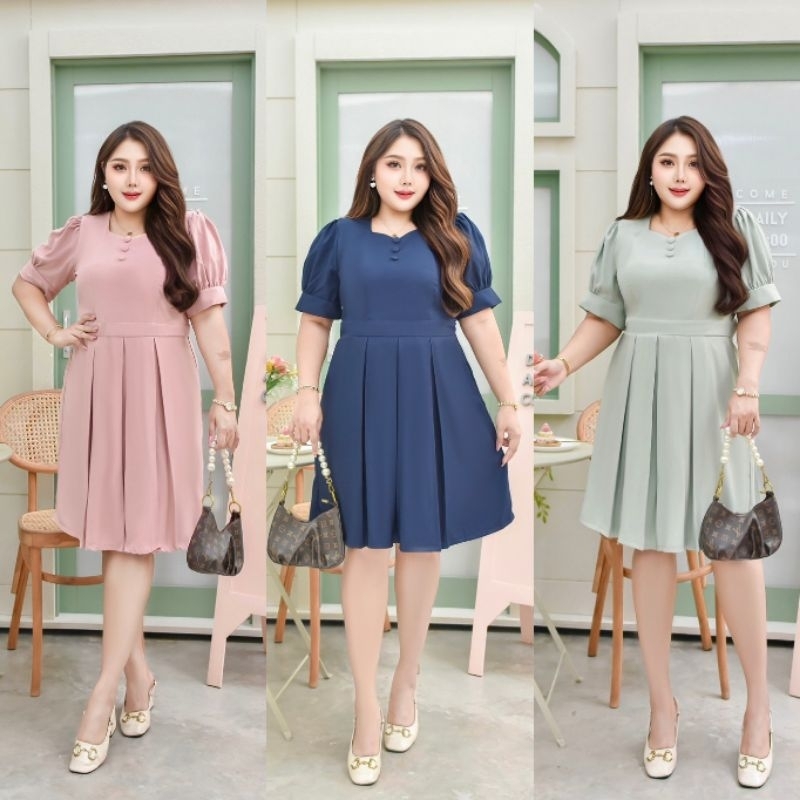 Plussize​ ไซส์​ใหญ่​ คนอ้วน สาวอวบ เดรสทำงาน เดรสออกงาน งานบวช งานบุญ​