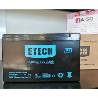 แบต แบตแห้ง BATTERY UPS 7.2Ah -12V Etech (สินค้าพร้อมส่ง) Size 6.5 x 15 x 9.5 cm.