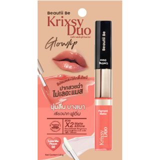 Beautii Be Krixsy Duo Glow Lip 02 Love Me Peach