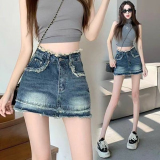 พร้อมส่ง🇹🇭 K8/673 กางเกงกระโปรงยีนส์
