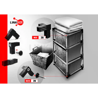 ข้อต่อพลาสติก 1นิ้ว - 3 ทางมุม ทนแดด ทนฝน แข๊งแรง อย่างดี ท่อเหลี่ยม อลู1นิ้ว - Link KR - No.9
