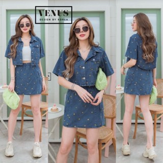 📌Smile Set Jeans ชุดเซตผ้ายีนเนื้อดี สกีนลายน้องยิ้มสุดน่ารัก งานมาพร้อมกับกระโปรงเข้าชุดกันนะคะ