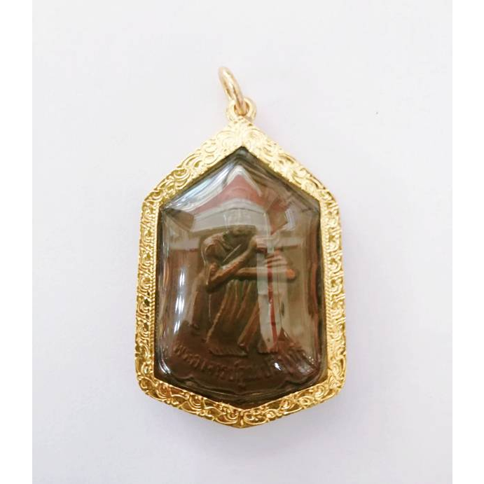 จี้เหรียญหลวงพ่อคูณ ปริสุทฺโธ รุ่นสหกรณ์ด่านขุนทด (โดดตึก) ปี ๒๕๓๐ เลี่ยมกรอบทองแท้ งานฝีมือ handmade มีใบรับประกัน