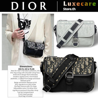 ถูกที่สุด ของแท้ 100%/ดิออร์Dior MINI AQUA BAG WITH STRAPS ผู้ชาย/กระเป๋าสะพาย