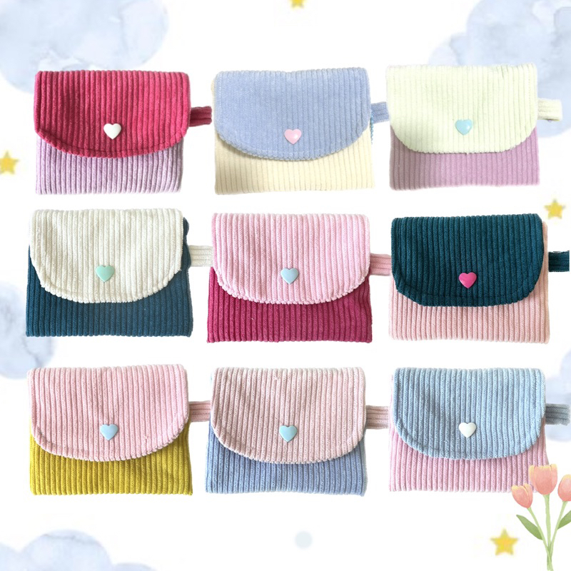 กระเป๋าผ้าลูกฟูก ใส่สายชาร์จ งาน handmade
