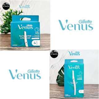 [Gillette] Venus For Facial Hair &amp; Skin Care 1 Razor, 2 Cartridges ยิลเลตต์ วีนัส มีดโกน สำหรับใบหน้า
