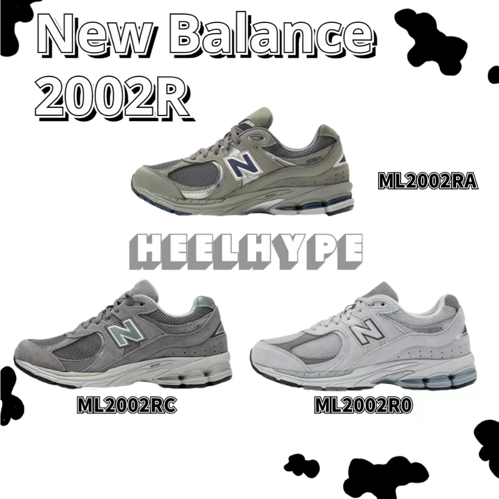 NEW Balance ML2002RA/RC/R0 เทาเข้ม/เทาอ่อน รองเท้าผ้าใบชาย และหญิง