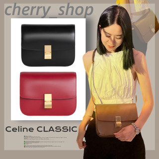 ถูกที่สุด ของแท้ 100%/ซีลีน Celine Medium CLASSIC bag in polished calfskinขนาดกลาง กระเป๋าสะพายข้าง/กระเป๋าร่อซู้ล