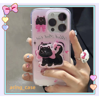 🎁ส่งของขวัญ🎁เคสไอโฟน สำหรับ 11 14 for iPhone Case 13 12 Pro Max แฟชั่น น่ารัก แมว พร้อมขาตั้ง ป้องกันการตก เคสโทรศัพท์