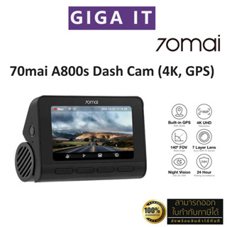 70Mai A800s 4K Dash Cam กล้องติดรถยนต์ ควบคุมผ่าน APP รับประกันศูนย์ไทย 1ปี