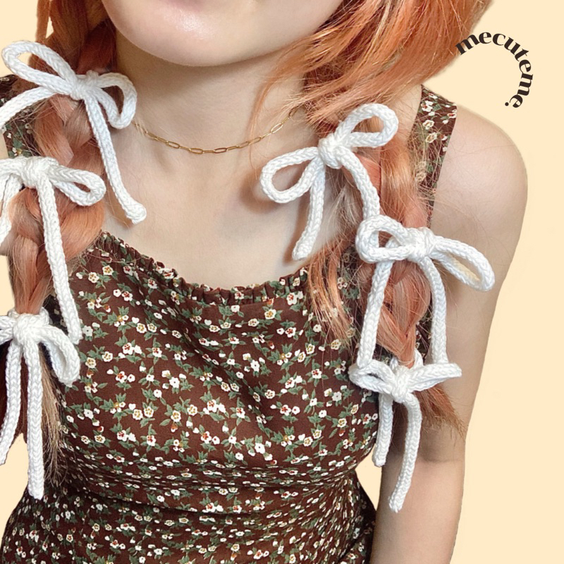 mecuteme. —  Cotton Baby Bows โบว์ผูกผมไหมพรม โบว์ผูกผมคอตตอน สไตล์เกาหลี