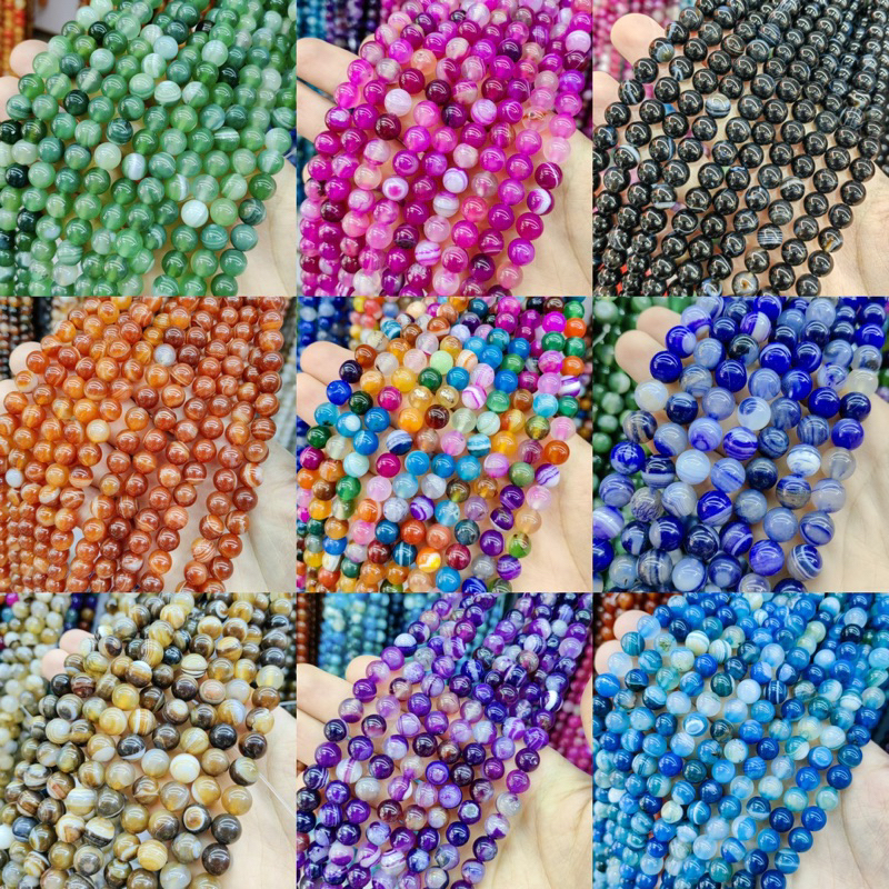 ธรรมชาติเส้นสีลายโมราหลายสีรอบลูกปัดdiyหินธรรมชาติหลวมลูกปัดขายส่ง