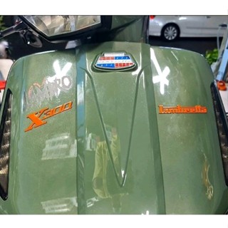 ใหม่ สติกเกอร์​ PVC และสติกเกอร์ไวนิล​สะท้อนแสง1คู่ สำหรับติดทับ X300 และLogo Lambretta หน้ารถ แค่ติดรถก็หล่อ​ : Pocenti