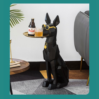 [พร้อมส่งจาก🇹🇭] รูปปั้นสุนัขน่ารักพร้อมถาดที่วาง ของตกแต่งบ้าน เครื่องประดับ ตกแต่งห้อง แตกแต่งบ้าน ไซร์ใหญ่ โต๊ะวางของ