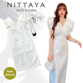 #Nittaya #ป้ายNittaya เดรสยาวช่วงบนมีความผ้าพีช