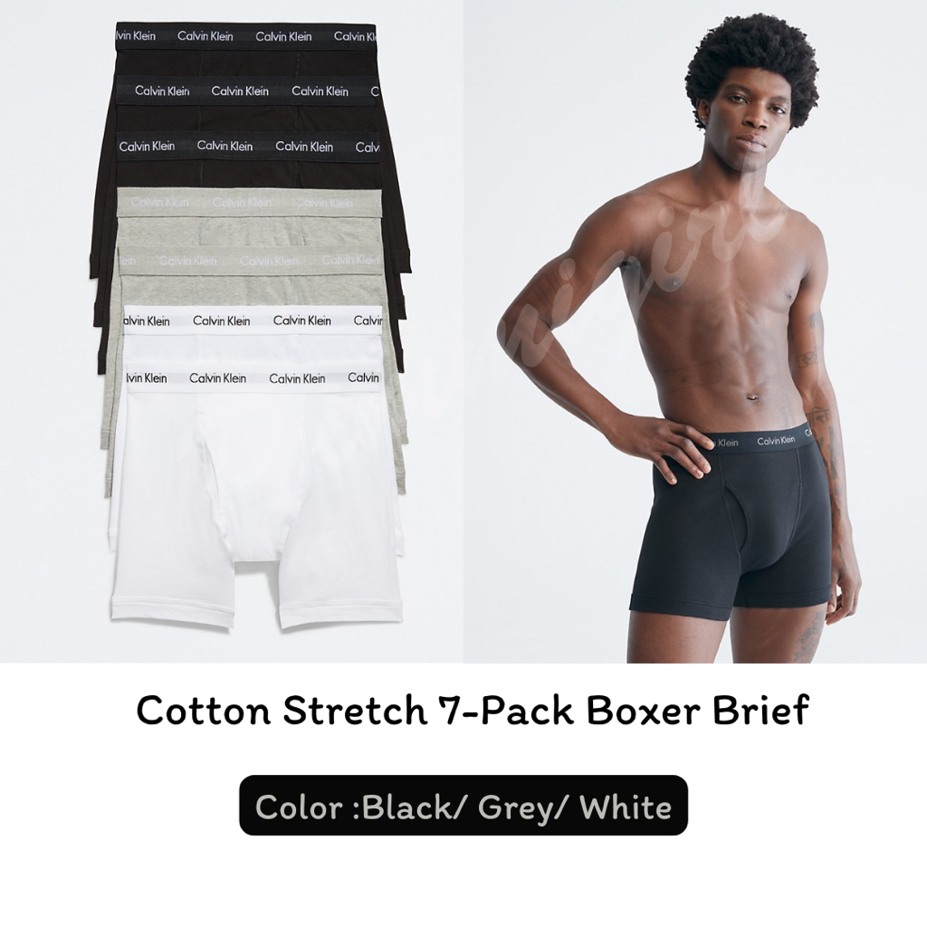 CALVIN KLEIN กางเกงในชาย ชุดชั้นในชาย รุ่น [Boxer brief Cotton Stretch] ของแท้ พร้อมส่ง 🇺🇸
