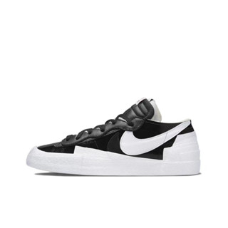💫คลาสสิกโบราณ Sacai x Nike Blazer low black patent leather  "สินค้าพรีออร์เดอร์"”TOP“ตารางสินค้าขายดีของ Nike