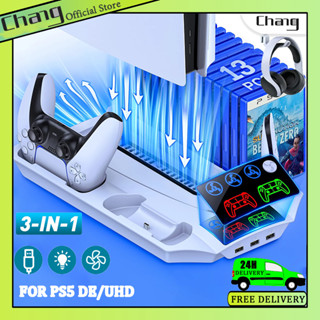 PS5 Standing Cooling Station พร้อม 13 การจัดเก็บเกมคู่การชาร์จอย่างรวดเร็วระบบระบายความร้อน PS5 PS5 ตัวยึดแนวตั้ง Sony PlayStation 5 อุปกรณ์เสริมอุปกรณ์เสริม