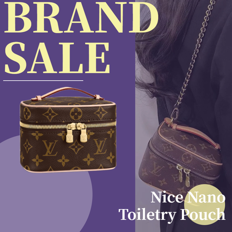 🎀Louis Vuitton Nice Nano Mini BB Toiletry Pouch🎁LV Shoulder bag/หลุยส์ วิตตอง กระเป๋าสะพายเดี่ยว