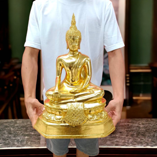 [MA3]-1พระพุทธรูปปางสะดุ้งมาร หน้าตัก9นิ้ว องค์ใหญ่มาก งานทองเหลืองปิดทองทั้งองค์ งดงามเหมือนพระพุทธรูปทองคำ