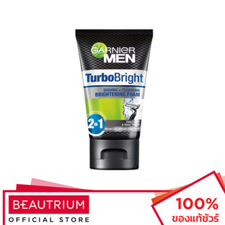 GARNIER Men TurboBright Shaving + Cleansing Brightening Foam โฟมล้างหน้า 100ml