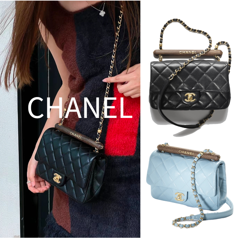 ชาแนล Chanel/กระเป๋าสะพายใบเล็กมีหูหิ้ว/ กระเป๋าสุภาพสตรี