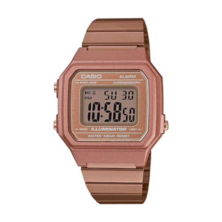 นาฬิกา CASIO แท้  รับประกันหลังซื้อจากร้าน  3 เดือน CASIO GENERAL รุ่น B650WC-5ADF  สีพิงค์โกลด์ Retro Design