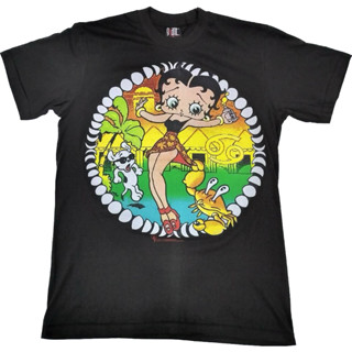 เสื้อยืด Betty Boop สีดำ วินเทจสีเฟด งานใหม่ M L XL