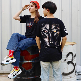 NEVER CLTG เสื้อยืด แขนสั้น รุ่น Black Wolf