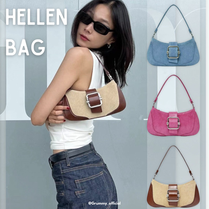 Hellen bag | กระเป๋า shoulder bag ดีเทลเข็มขัดสุดฮิต osoi ( มี 2 สาย สั้น-ยาว)