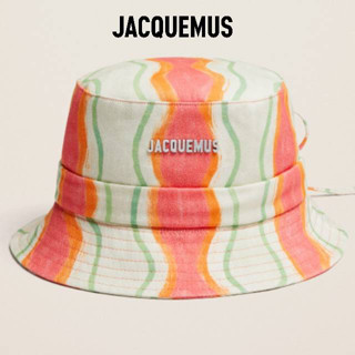 [เก็บ code ลดเพิ่ม 1467]พร้อมส่งในไทย📦JACQUEMUS Le Bob Gadjo Bucket Hat(Print Pink Waves StripesBeige)**ของเเท้
