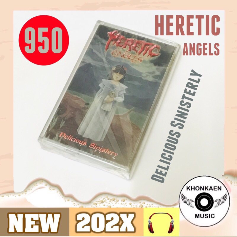 Cassette Tape ม้วนเทป HERETIC ANGELS อัลบั้ม Delicious Sinistery มือ 1 ซีลปิด ปั๊มแรก ลิขสิทธิ์ถูกต้