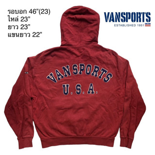 🌼มือ2🌼Vansports สเวตเตอร์ฮู้ด สีแดง ปักลาย