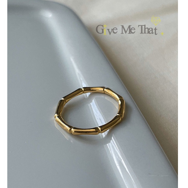 แหวนสแตนเลสแท้ แหวนมินิมอล สไตล์minimal เครื่องประดับแฟชั่น รุ่น Bamboo Ring - Givemethat