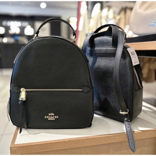 (ผ่อน0%) เป้ ขนาดกลาง รุ่น JORDYN BACKPACK WITH SIGNATURE CANVAS (COACH F76624)  หนังแท้ สีดำ