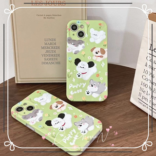 เคสไอโฟน iphone 11 14 Pro Max เล็กและสด น่ารัก สุนัข ขอบเต็ม ป้องกันการตก เคส iphone 12 13 Pro Case for iPhone