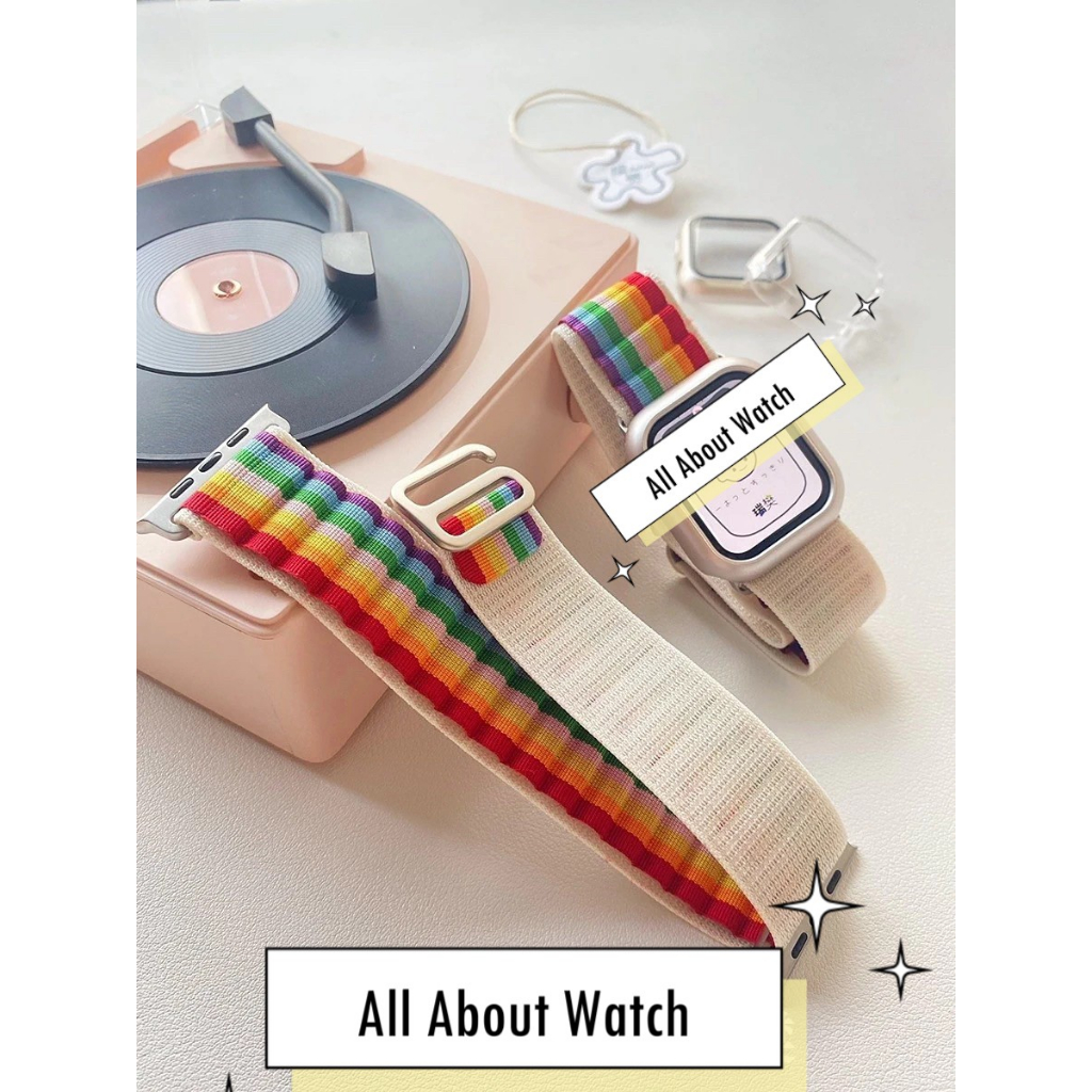 พร้อมส่ง สาย Canvas สไตล์ AP ใช้ได้กับ Smart Watch 8 7 6 5 4 3 2 1 Se Ultra และ Ultra 8 Pro Hello Ul