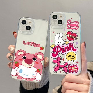 เคสโทรศัพท์มือถือ ซิลิโคนนิ่ม TPU เคสใส กันกระแทก ลายการ์ตู สําหรับ iPhone 14 13 12 11 pro max X XS MAX XR 7 8 Plus