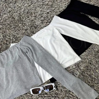 Atipashop - BABE LONGSLEEVE เสื้อครอป ปาดไหล่ แขนยาว