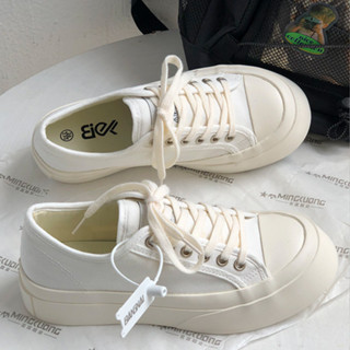 🌸สินค้าเฉพาะจุด🌸รองเท้าผ้าใบแฟชั่นเรียบง่าย กันลื่น ทนต่อการ…