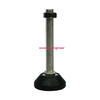 ขาฉิ่งยาง ปรับระดับ ฐานกลม (Rubber Adjuster) D80 ขนาดเกลียว M8-M10-M12-M16-M20 @ AIC