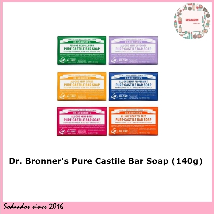 Dr.Bronner's Pure Castile Bar Soap (140g) - Cherry Blossom, Almond