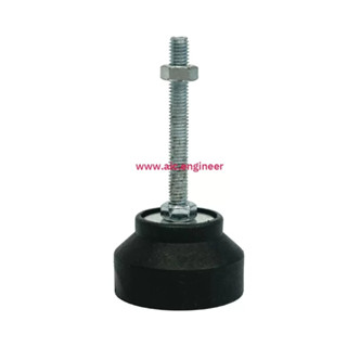 ขาฉิ่งยาง ปรับระดับ ฐานกลม (Rubber Adjuster) D40 ขนาดเกลียว M6 @ AIC