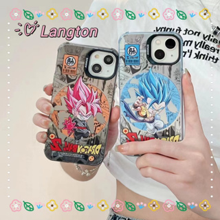 🌈Langton🌸ขอบเต็ม ป้องกันการหล่น iphone 11 14 pro max การ์ตูน ดราก้อนบอล ความคิดสร้างสรรค์ case for iPhone 12 13