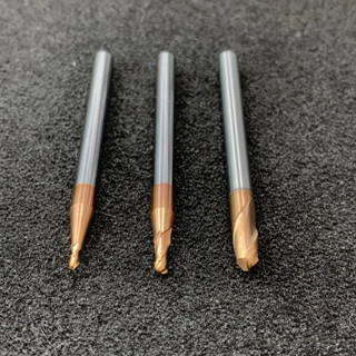 BALL ENDMILL เอ็นมิลคาร์ไบด์ เอ็นมิลบอลโนส R3.5-R6 Carbide EndMill BallNose ชุบสีทองแดง HRC55