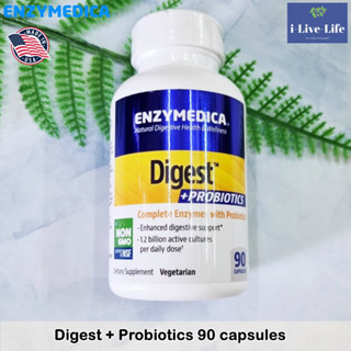 Enzymedica - Digest + Probiotics 90 Capsules เอนไซม์ย่อยอาหาร + โพรไบโอติก เพื่อสุขภาพทางเดินอาหาร