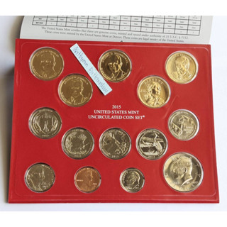 ชุดเหรียญ USA Mint Set 14 เหรียญ ปี 2015-D